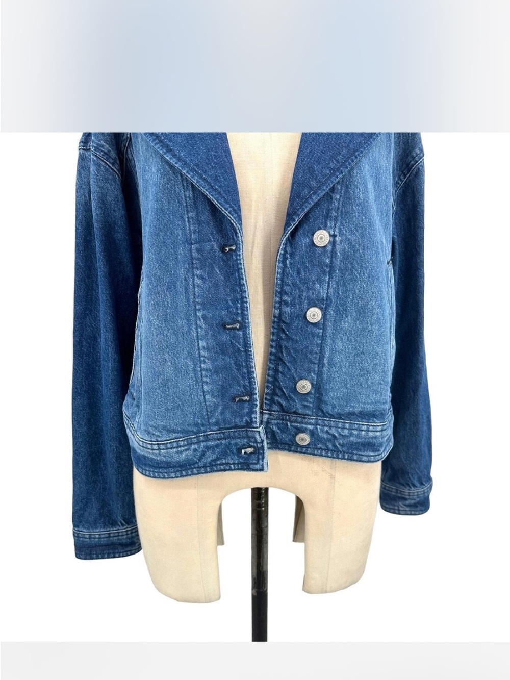 Free People We The Free Cropped Denim Jacket we the free - Picture 2 of 4